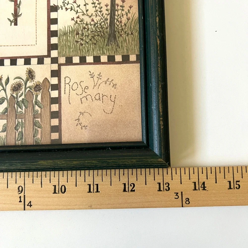 Vintage Linda Spivey Within the Garden of My Heart Framed Folk Art Print